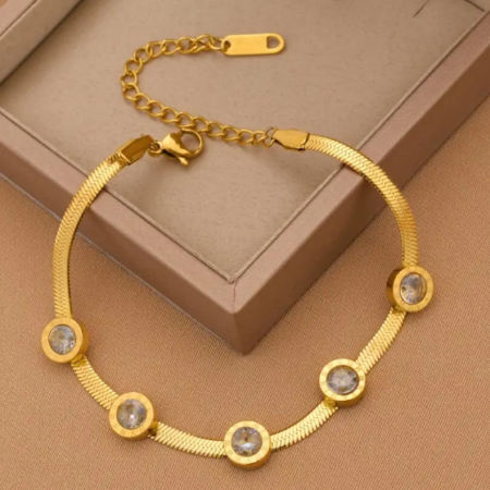 Round Diamond Gold Plated Bracelets