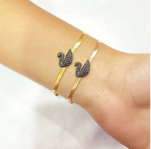 Black Swan Gold Plated Bracelets