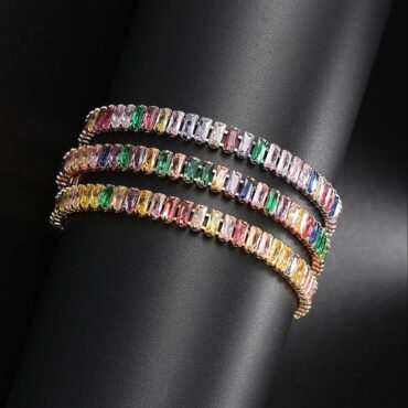 Unique Women Golden, Multi-color Tennis Bracelet