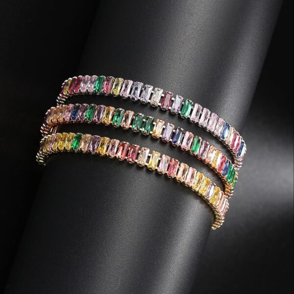 Unique Women Golden, Multi-color Tennis Bracelet