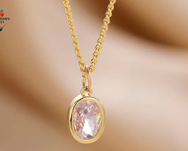 Crystal Pendant Necklace Gold Metal Clavicle Chain