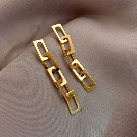 Metal Chain Long Earring