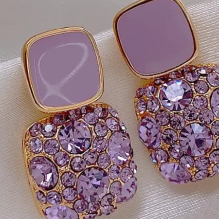Diamond Square Korean Style Earrings
