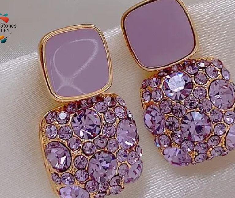 Diamond Square Korean Style Earrings