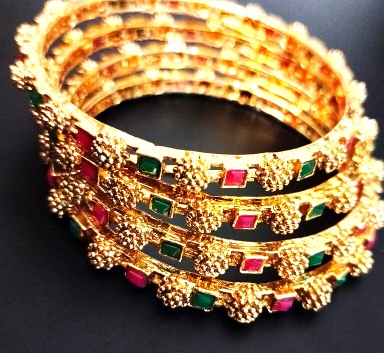 Set of Four - Rajwari Imitate High Quality Gold Plated Bangles