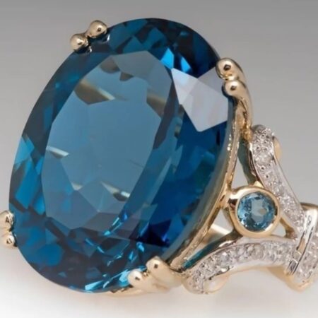 Gold Plated Elegant Sapphire Ring