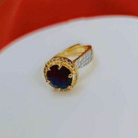 Adjustable Zircon Sapphire Stone Ring