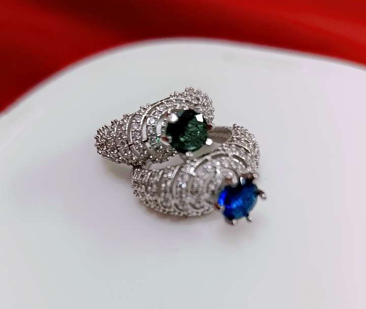 Adjustable Zircon Ring Diamond Shape Stones