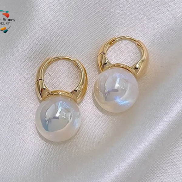 Zircon Colorful Mermaid Pearl Golden Earrings