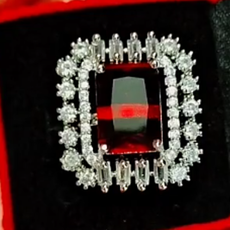 Adjustable Zircon Ring With Big Stone
