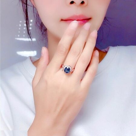 CRGH00715 KRL Round Stone Flower Ring Adjustable - CRGH
