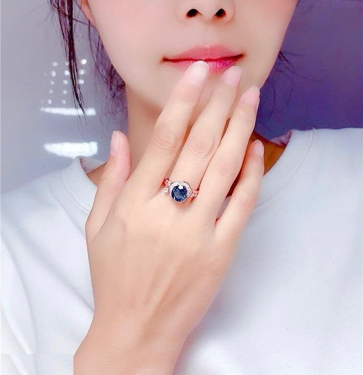 CRGH00715 KRL Round Stone Flower Ring Adjustable - CRGH