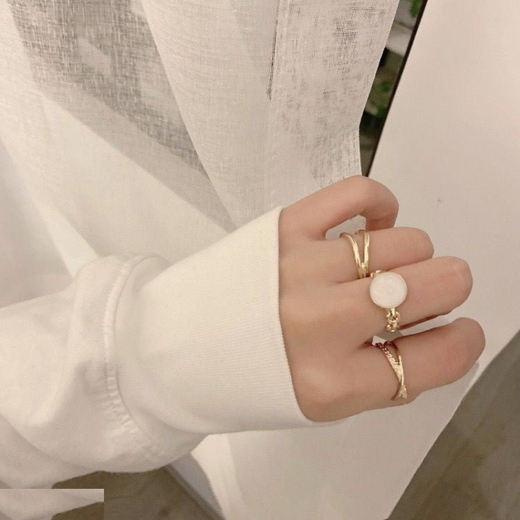 CRGH367 LSH 3 Painted Cuts Rings Adjustable