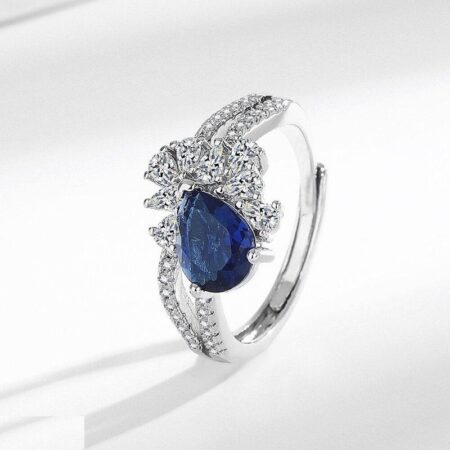 Blue Tear Curved Ring Adjustable - TRSH