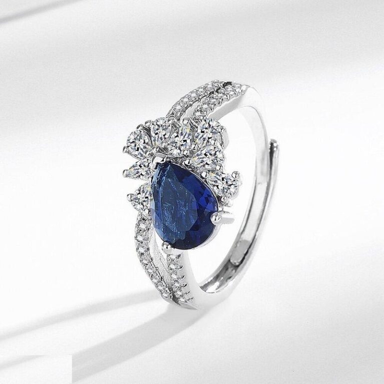 Blue Tear Curved Ring Adjustable - TRSH