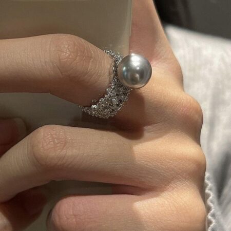 TRSH00784 WNS Imp Pearl Round Ring Adjustable