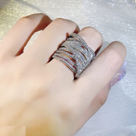 TRSH678 KYC Round Layard ZIRCON Ring Adjustable