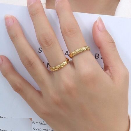 Cut Square Plain Challa Ring - CRGH