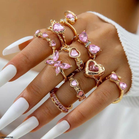 Heart 10 Midi Rings - CRGH