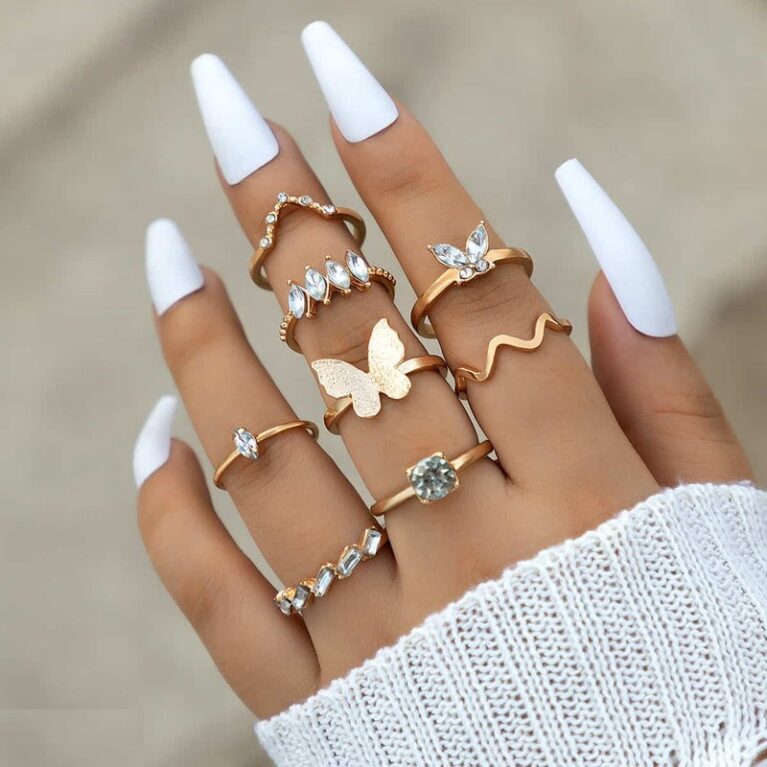 Butterfly/V 8 Midi Rings