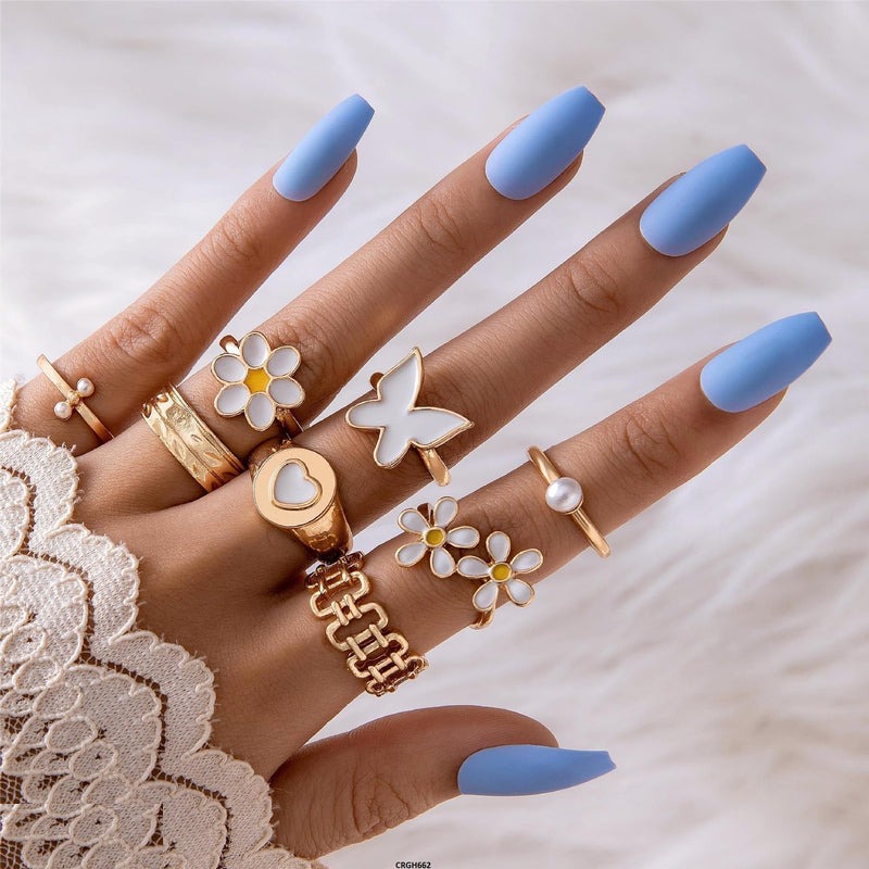 Flower/Heart/Butterfly 8 Midi Rings