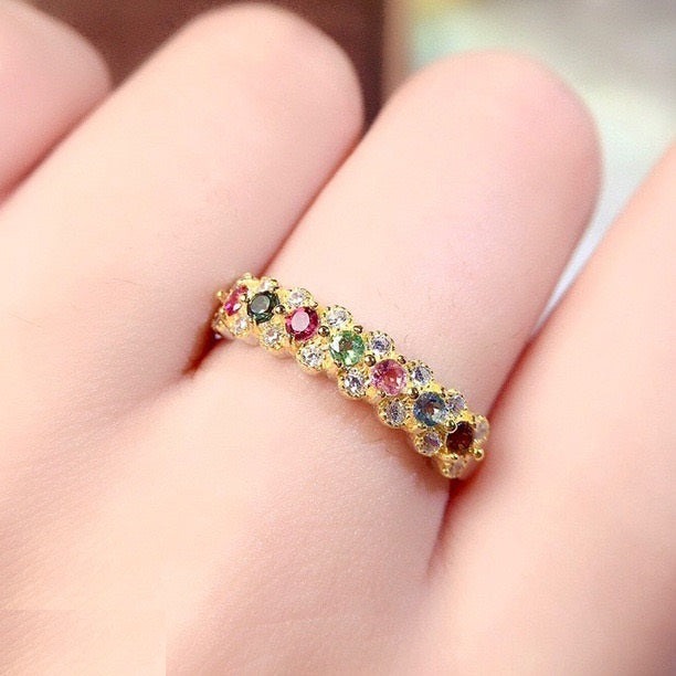 Multi Stone Ring Adjustable