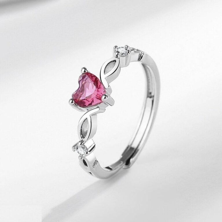 CRSH718-BLX CRSH718 BLX Heart Ring Adjustable