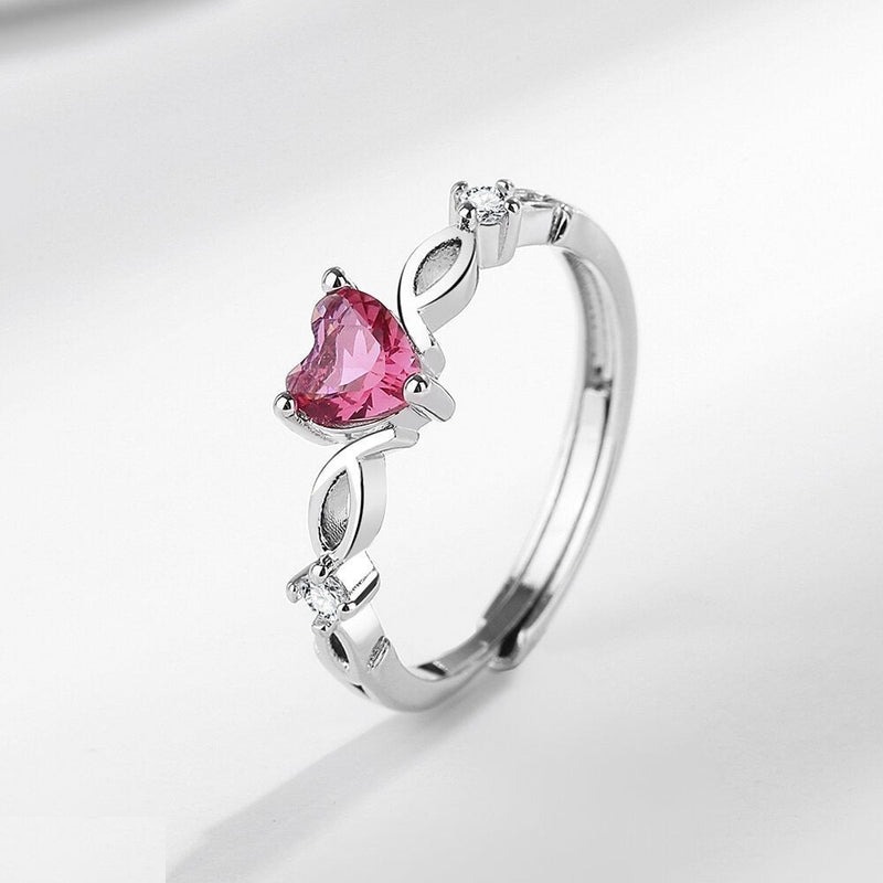 CRSH718-BLX CRSH718 BLX Heart Ring Adjustable
