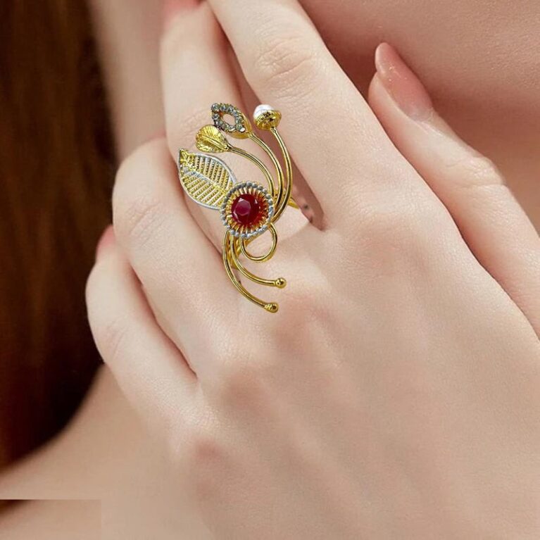 Round Leaf Ring Adjustable
