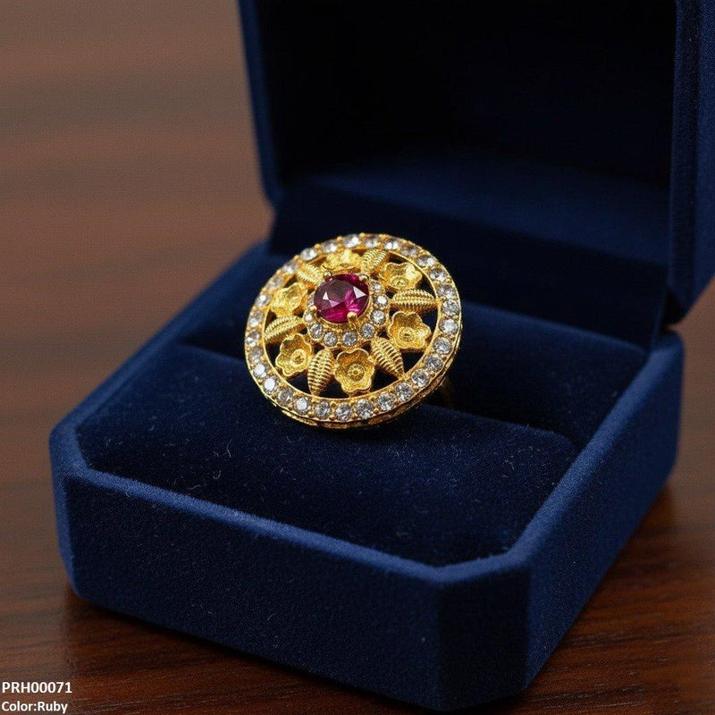 Round Flower Ring Adjustable - PRH