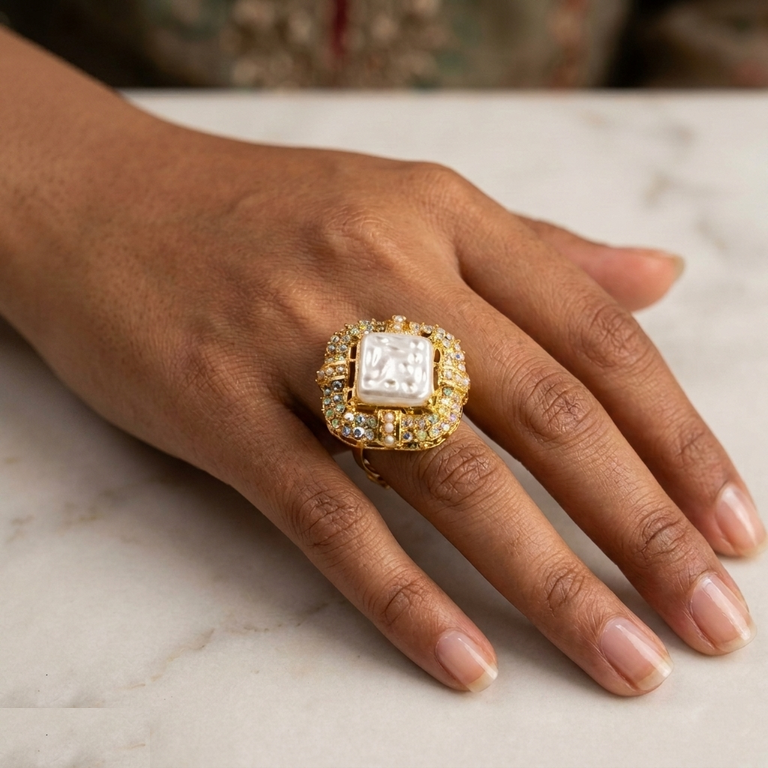 Pearl/Square Ring Adjustable - PRH