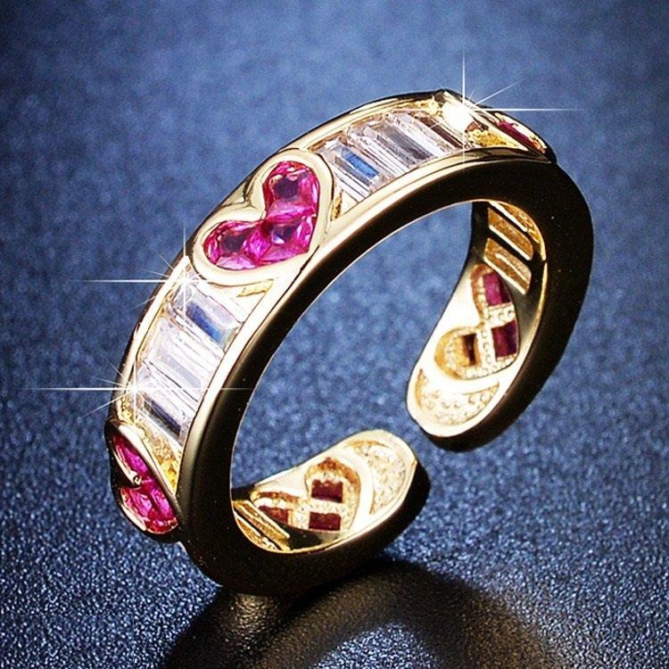 Heart Painted Ring Adjustable - TRGH