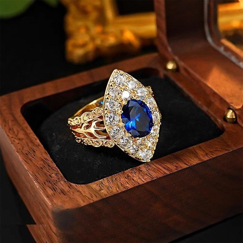 Oval Blue Sapphire Ring - TRGH