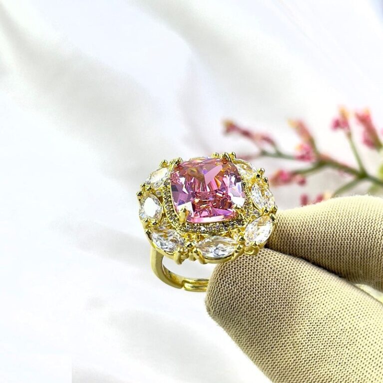 Marquise Border Cushion Ring Adjustable