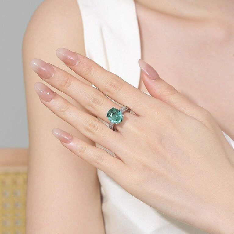 Oval Zircon Stone Ring Adjustable - TRSH