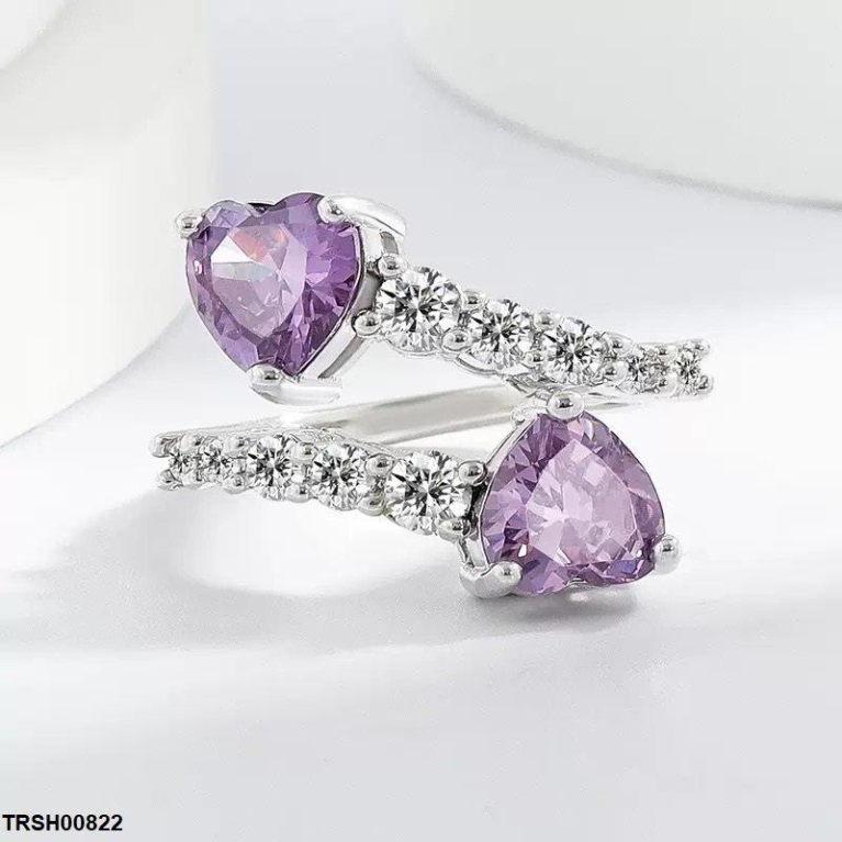 Round Heart Stone Ring Adjustable - TRSH