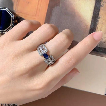 Oval  Blue Stone ZIRCON Ring -  TRSH