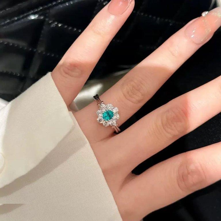 Oval Flower ZIRCON Adjustable Ring - TRSH