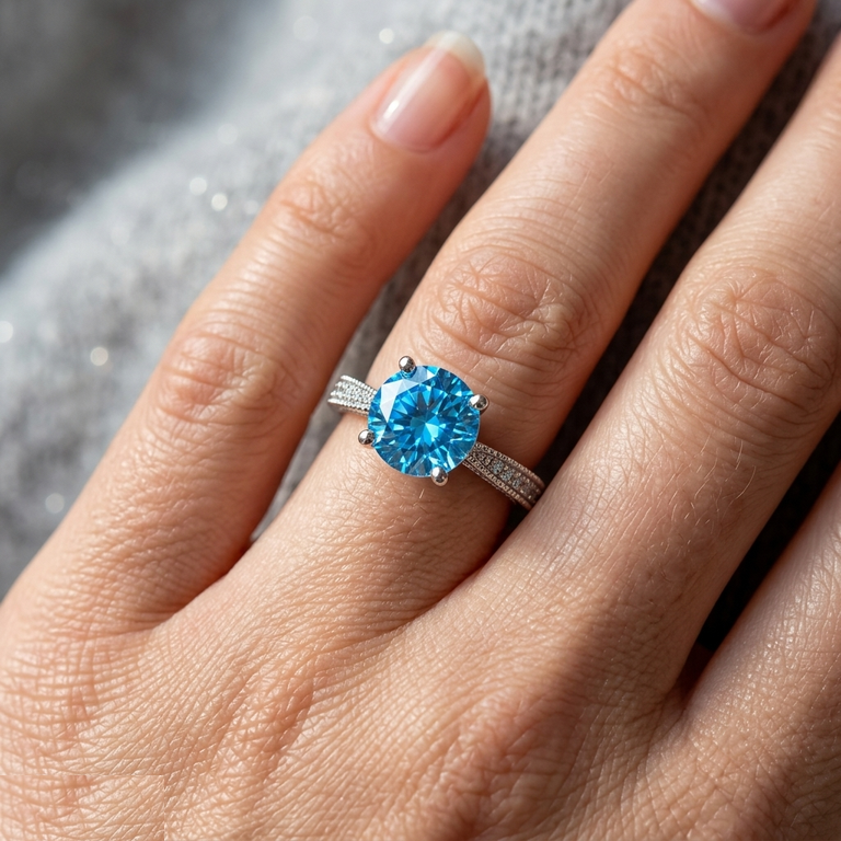 Round Stone Ring Adjustabe - TRSH