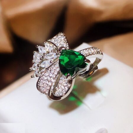 Heart/Bow Adjustable ZIRCON Ring