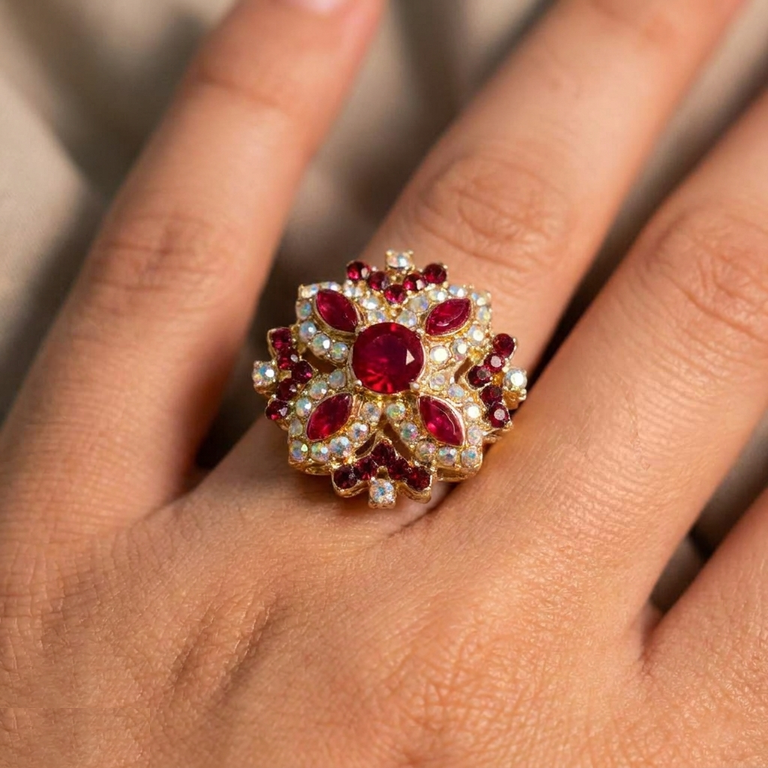 Marquise Flower Ring Adjustable  - PRH