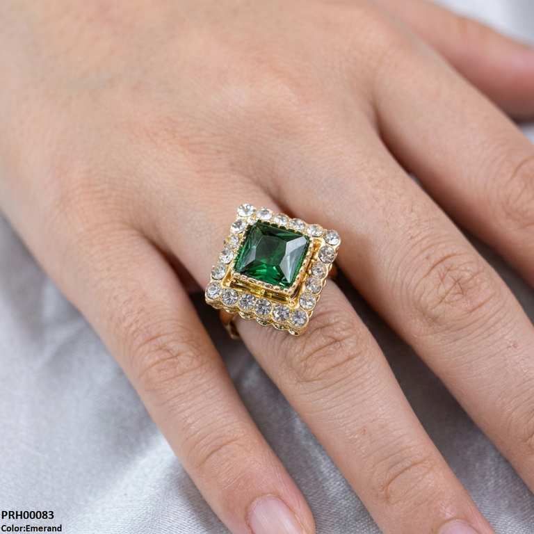 Square Stone Ring Adjustable Ring - PRH