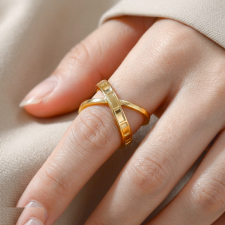 Stainless Steel Double Loop Ring Adjustable - CRGH