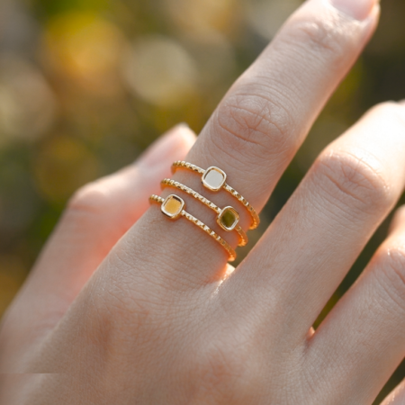 Stainless Steel Square Triple Layer Ring Adjustable - CRGH