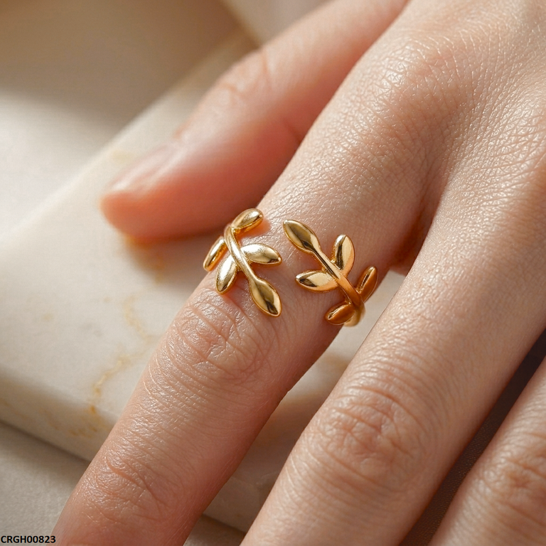 Stainless Steel Folia Flower Ring Adjustable - CRGH