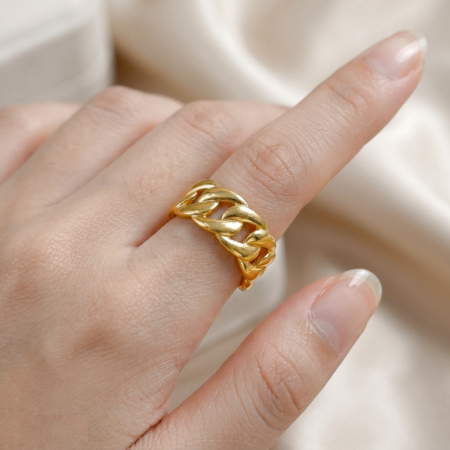 Stainless Steel Link Chain Ring Adjustable - CRGH