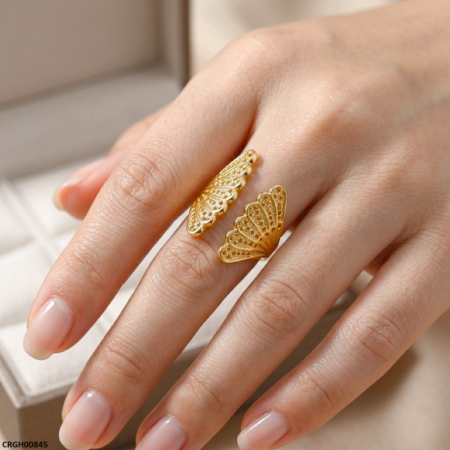 Butterfly Wings Stainless Steel Ring Adjustable - CRGH