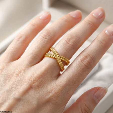 Crown Weave Stainless Steel Ring Adjustable - CRGH