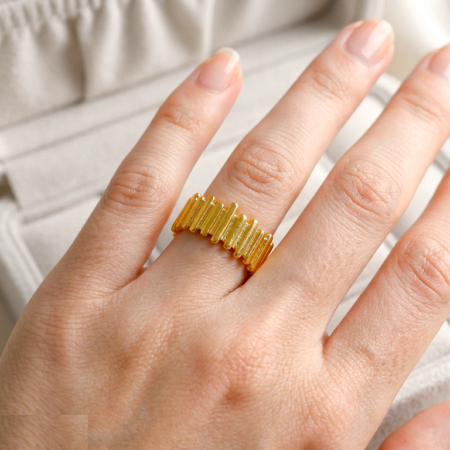 Golden Bars Stainless Steel Ring Adjustable - CRGH
