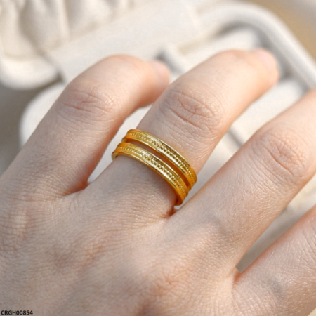 Twin Crown Stainless Steel Ring Adjustable - CRGH